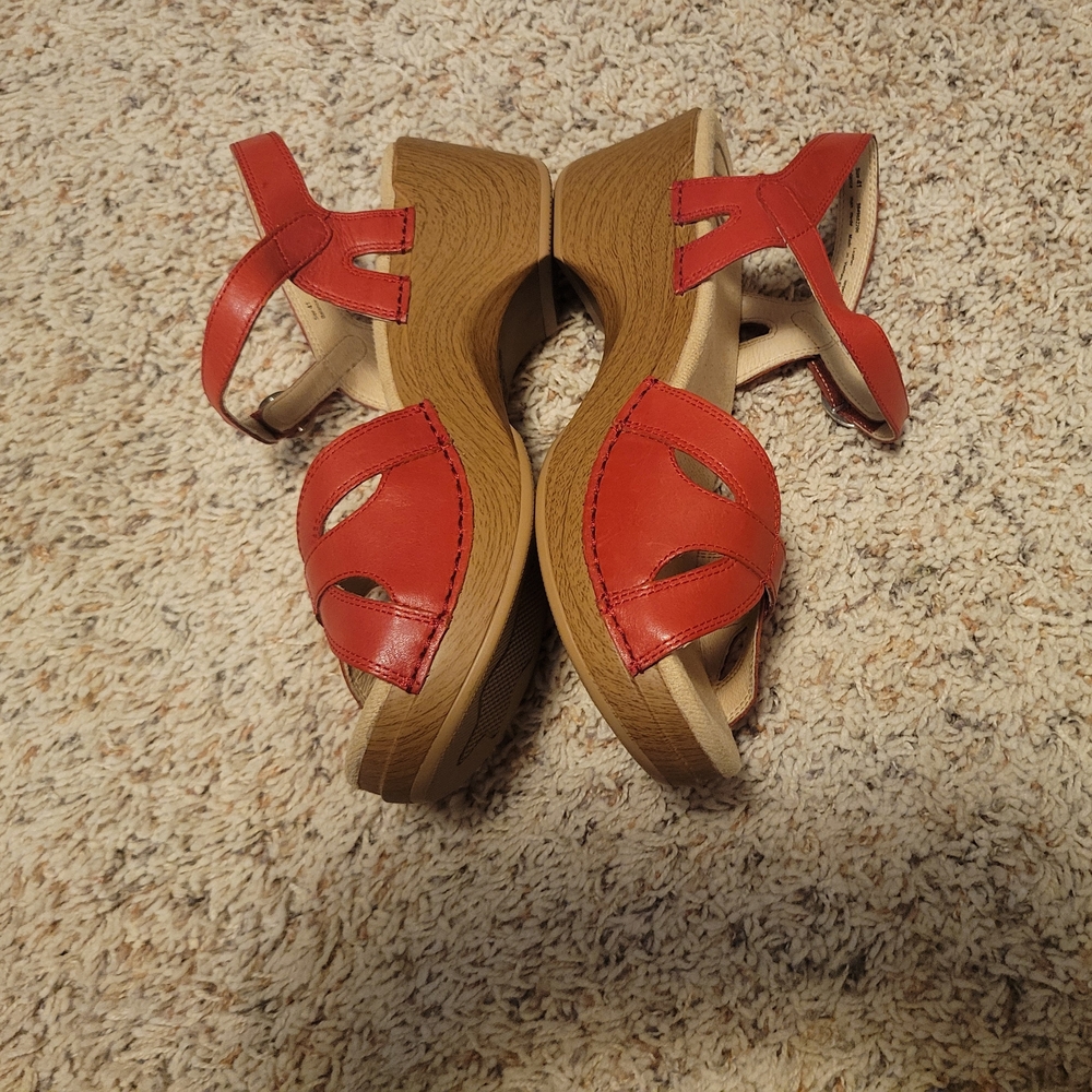 Dansko Red Leather Sandals - Picture 2 of 5